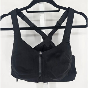 Knockout by Victorias Secret Sz 38D Front Zip Sports Bra On Point Sweat Black